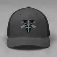 Grey snapback cap with 5th special forces insignia and roman numeral design