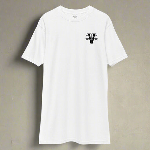 White t-shirt with 5th special forces design on left chest