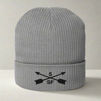 5th special forces group ribbed beanie with embroidered design.