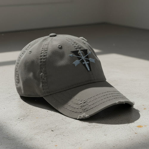 Distressed dad hat with 5th special forces group roman numeral design