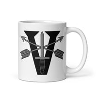 11oz white coffee mug with 5th special forces roman numeral design