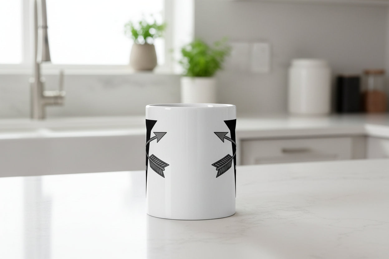 11oz white coffee mug with 5th special forces roman numeral design