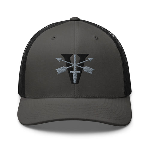 Grey snapback cap with 5th special forces insignia and roman numeral design