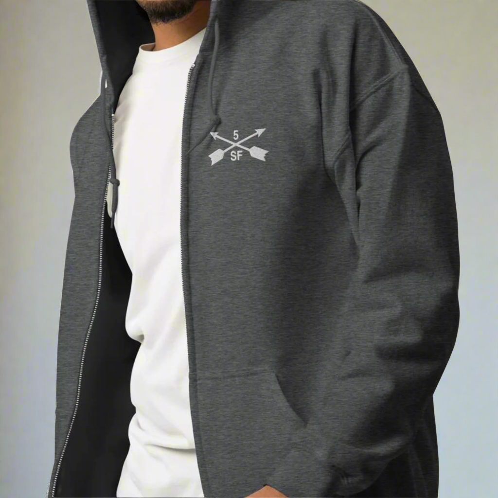 5th Special Forces Group Embroidered Full Zip Hoodie