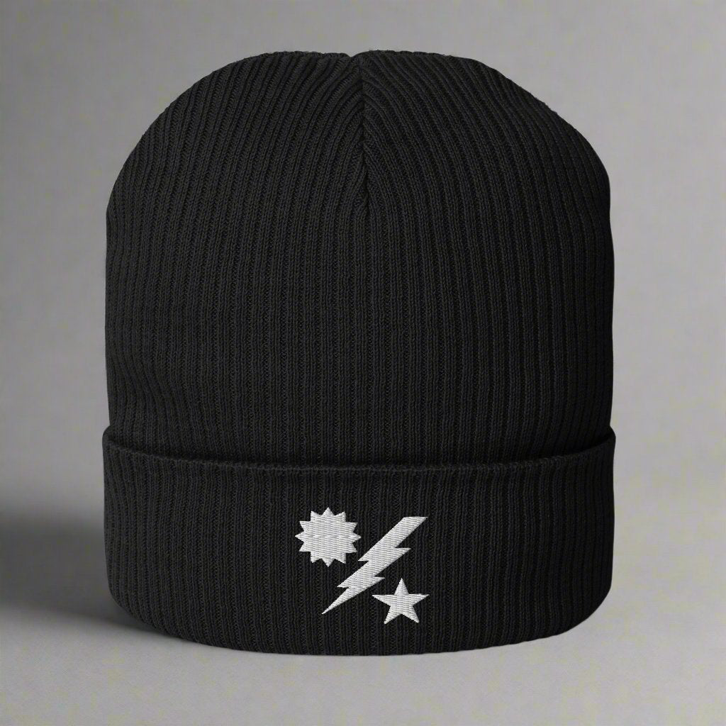 75th ranger regiment insignia embroidered on our ribbed beanies