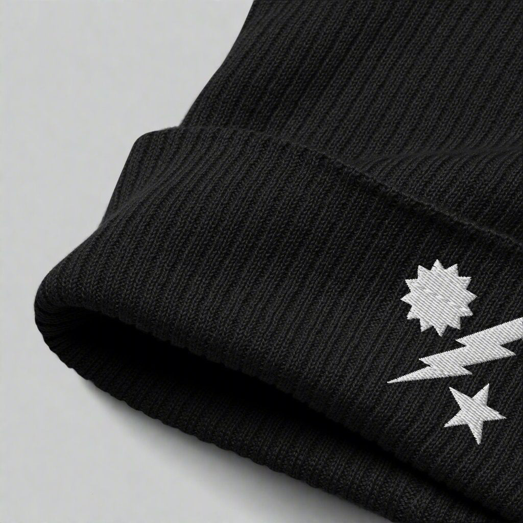 75th ranger regiment insignia embroidered on our ribbed beanies