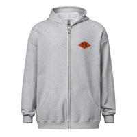 Full zip hoodie embroidered with 75th regiment ranger diamond