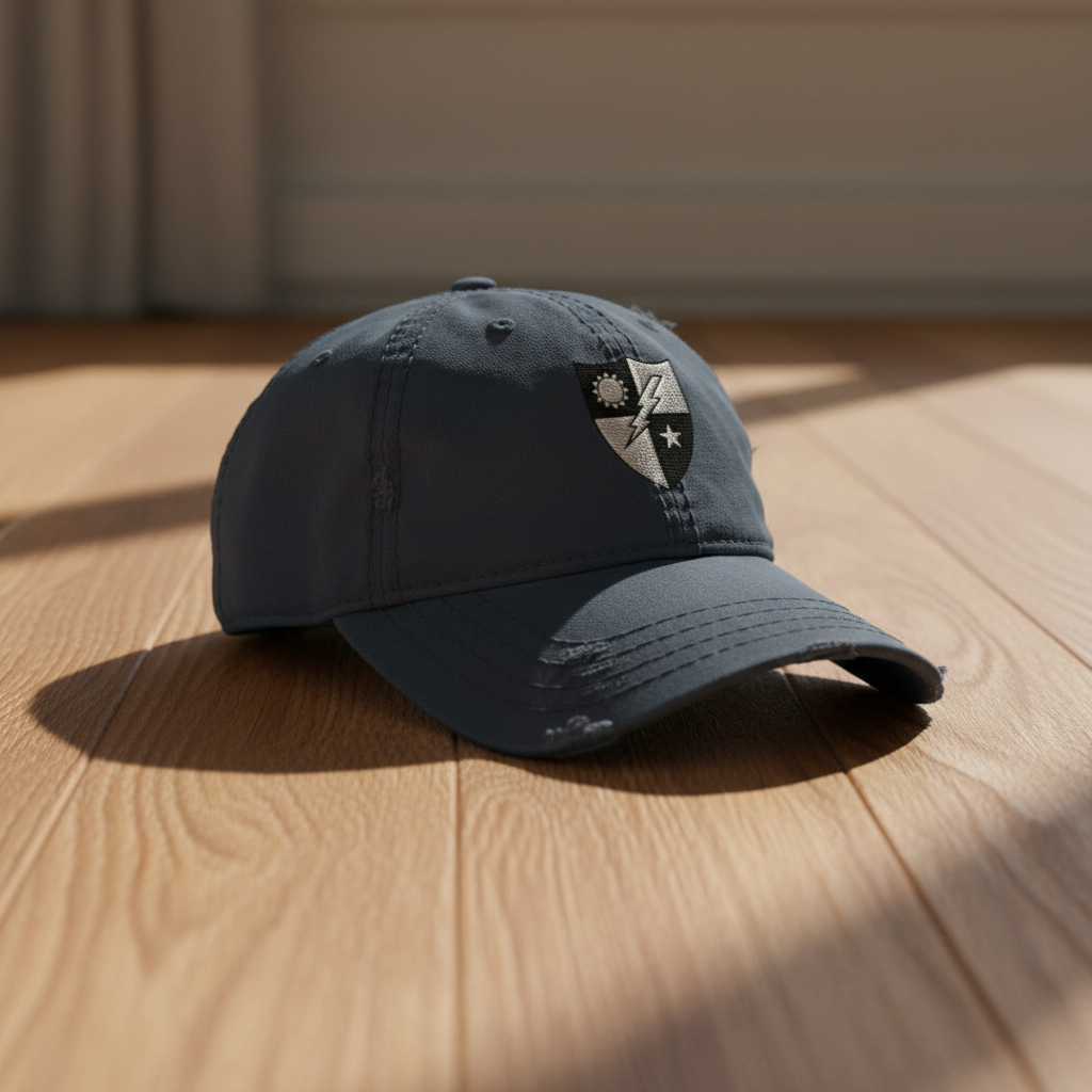 Distressed dad hat with army rangers crest
