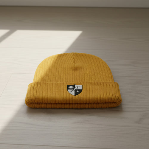 Ribbed knit beanie with 75th ranger regiment dui