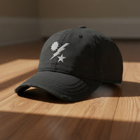 Distressed dad hat with 75th Ranger Regiment insignia. 