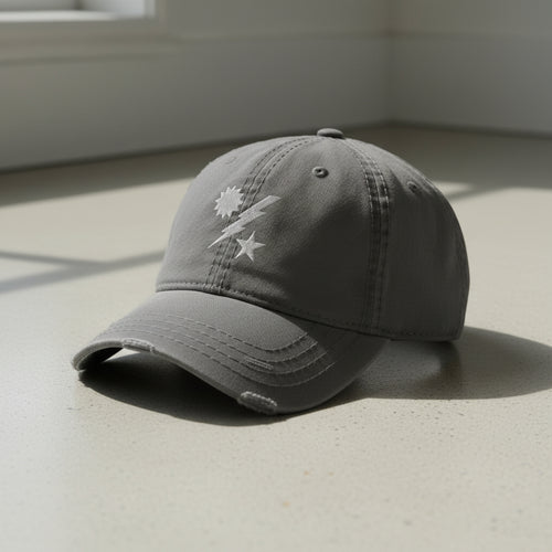 Distressed dad hat with 75th Ranger Regiment insignia. 