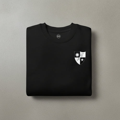 Sweatshirt with a sleek black and white design of the 75th Ranger Regiment DUI