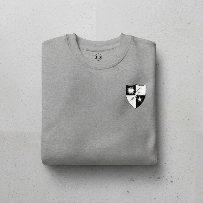 Sweatshirt with a sleek black and white design of the 75th Ranger Regiment DUI