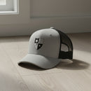 75th ranger regiment crest embroidered on a snapback trucker hat.