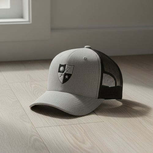 75th ranger regiment crest embroidered on a snapback trucker hat.