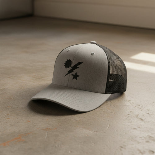 75th ranger regiment dui embroidered on a snapback trucker hat.