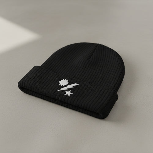 Ribbed knit beanie with 75th ranger regiment dui design