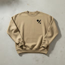 khaki sweatshirt with 75th ranger regiment insignia on the left chest