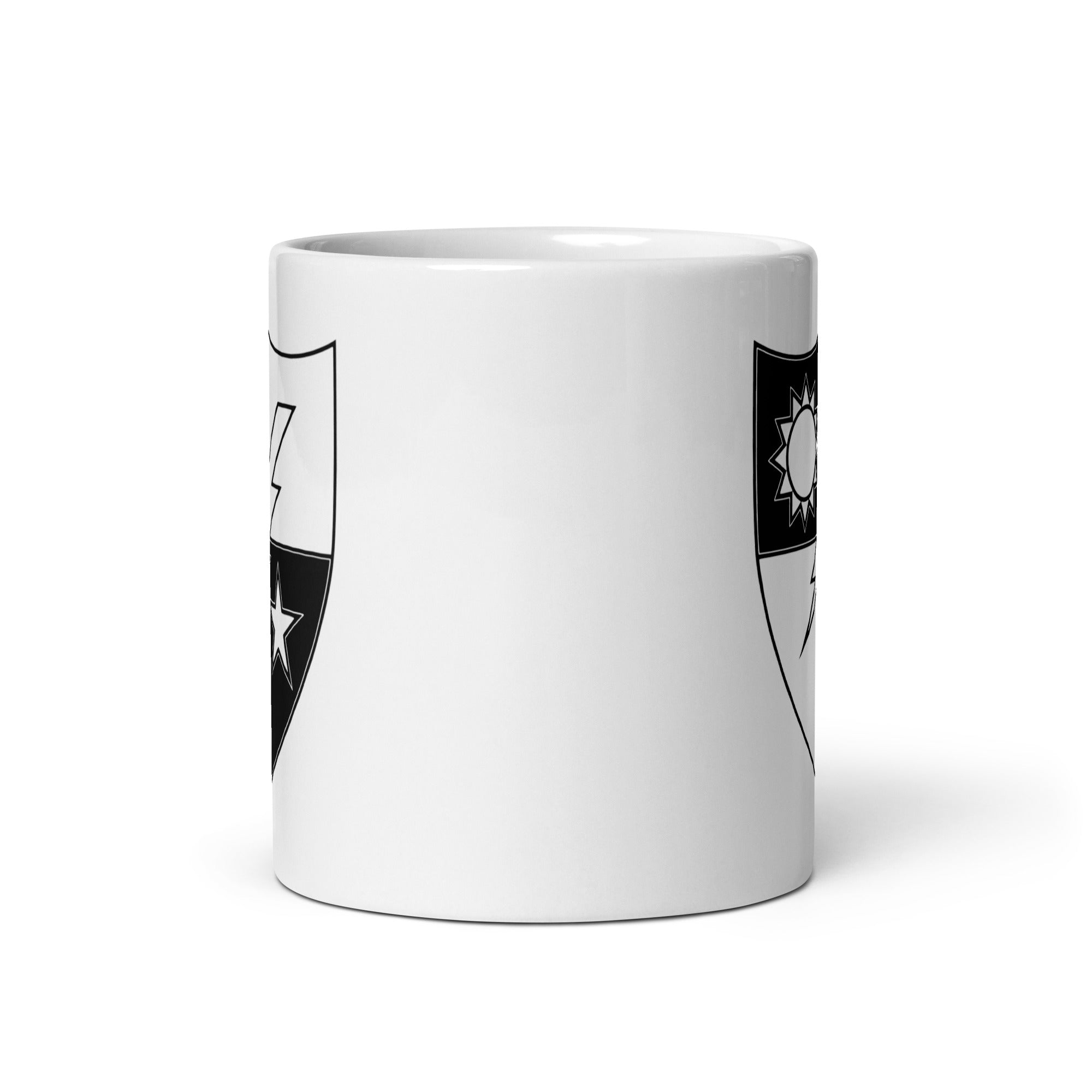 11oz white coffee mug with 75th ranger regiment crest