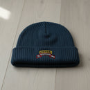 Ribbed knit beanie with 75th ranger regiment STB scroll and ranger school tab