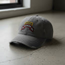 Distressed dad hat with 75th Ranger Regiment STB scroll and Ranger tab