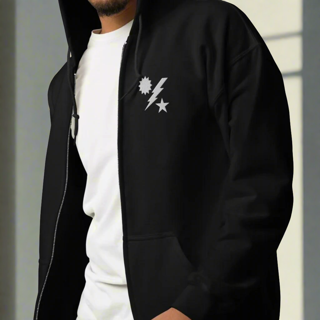 Embroidered 75th Ranger Regiment Crest Full Zip Hoodie