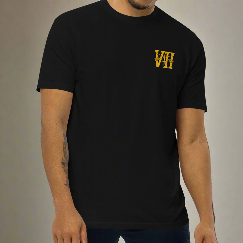 Black t-shirt with 7th special forces design on left chest