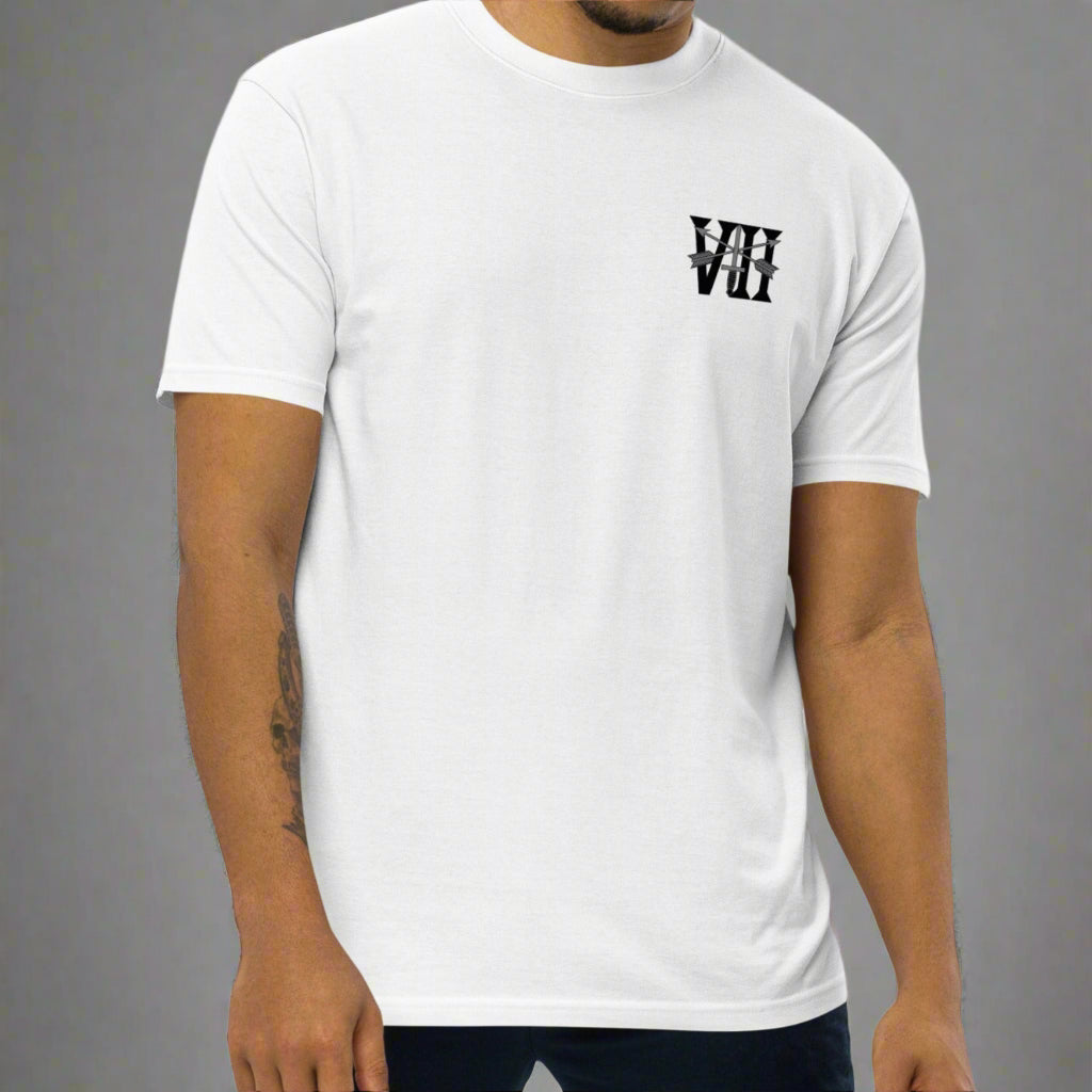 White t-shirt with 7th special forces design on left chest