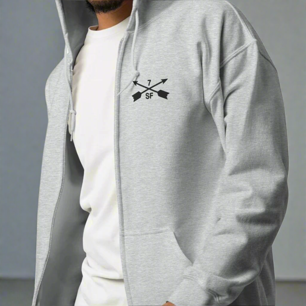 7th Special Forces Group Embroidered Full Zip Hoodie
