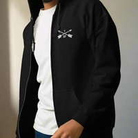 7th special forces hoodie with an embroidered design on the left chest of the crossed arrows.