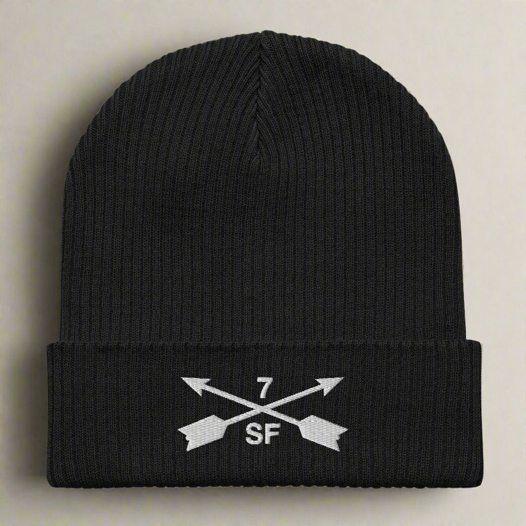 7th special forces group ribbed beanie with embroidered design