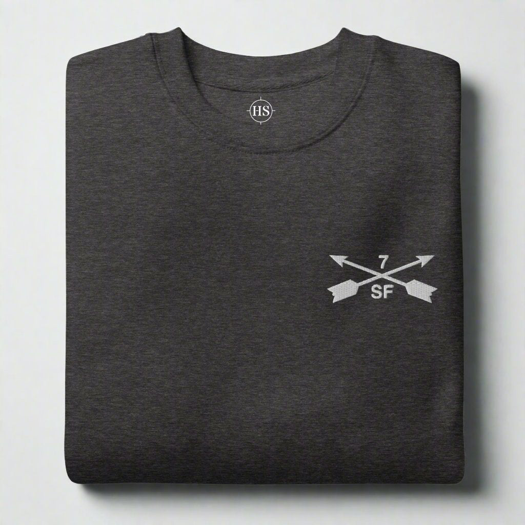 7th special forces group sweatshirt with embroidered design.