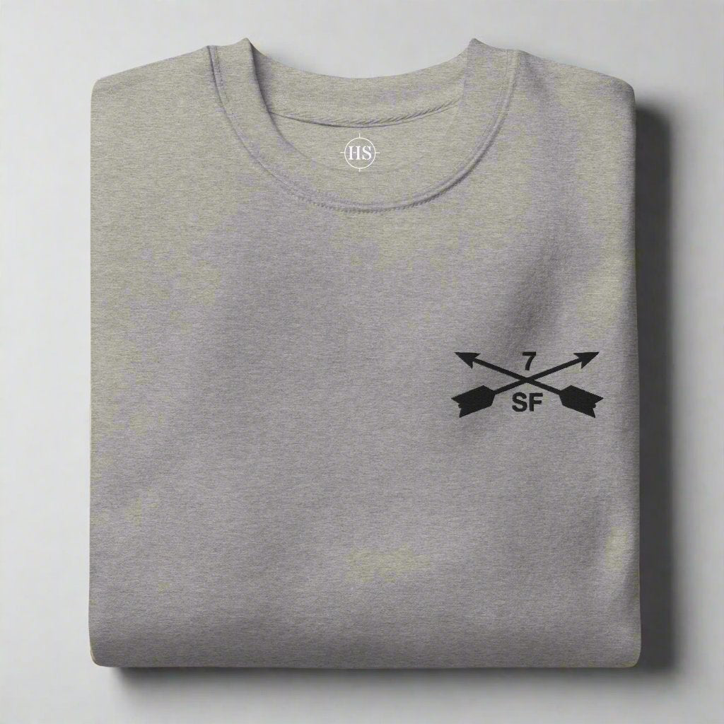 7th special forces group sweatshirt with embroidered design.