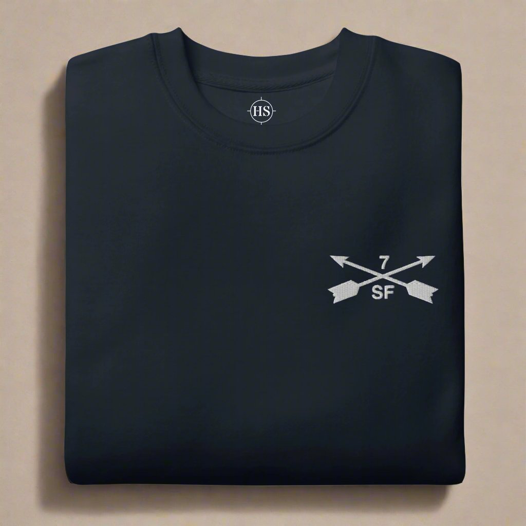 7th special forces group sweatshirt with embroidered design.