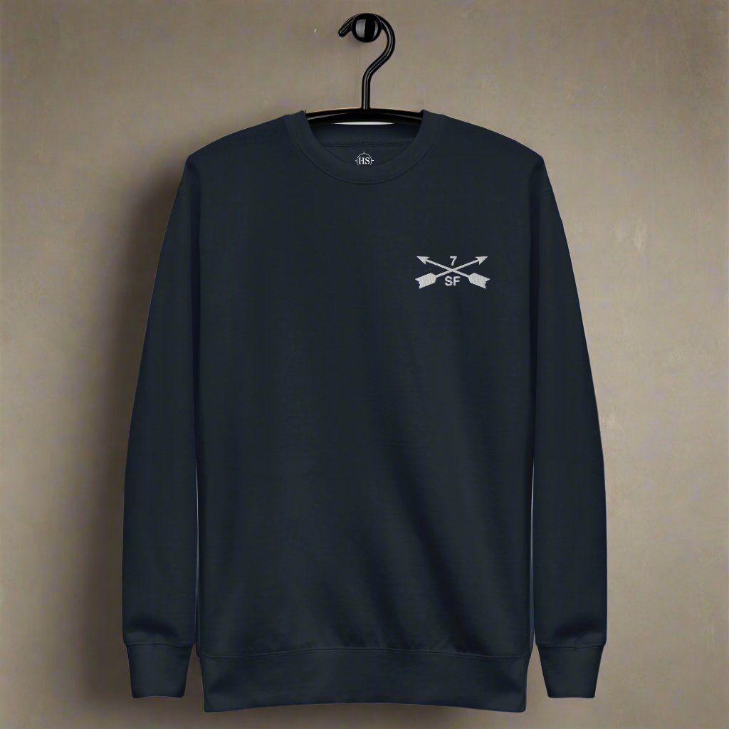 7th special forces group sweatshirt with embroidered design.