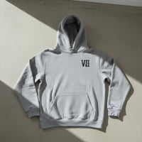 Grey hoodie with 7th special forces group insignia on the left chest. 