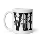11oz white coffee mug with 7th special forces roman numeral design