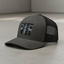 Snapback trucker hat embroidered with 7th special forces group roman numeral design