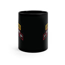 3rd ranger battalion scroll and ranger tab on a black 11oz coffee mug.