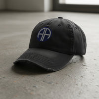Distressed dad hat with 82nd airborne insignia