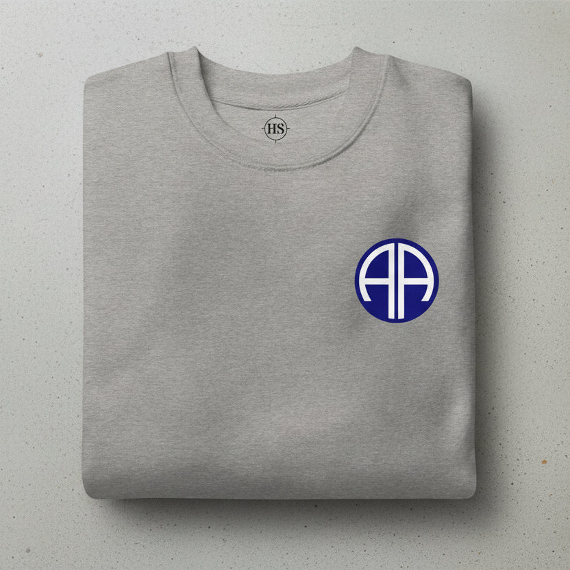 Sweatshirt with 82nd airborne insignia design on the left chest