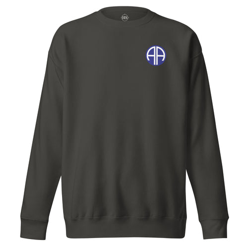 Sweatshirt with 82nd airborne insignia design on the left chest