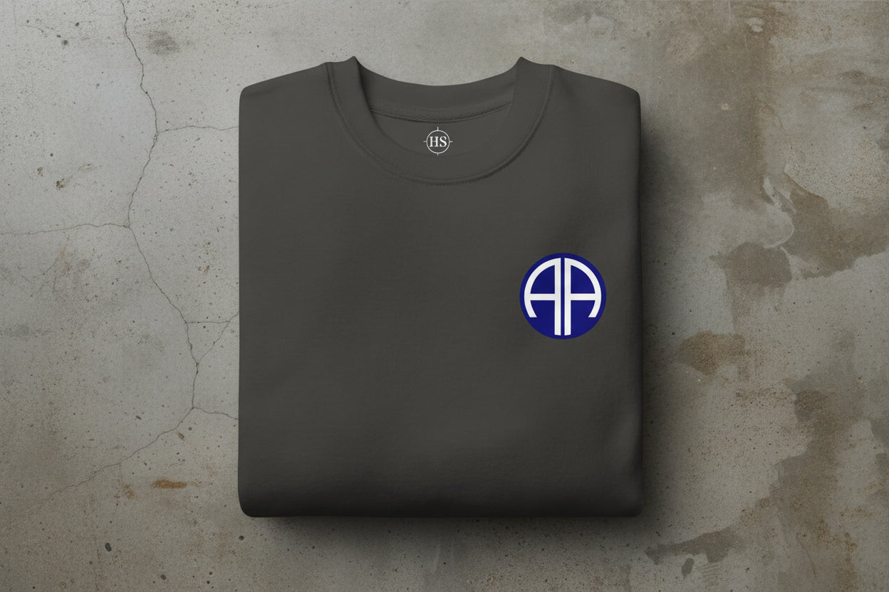 Sweatshirt with 82nd airborne insignia design on the left chest