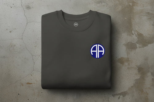 Sweatshirt with 82nd airborne insignia design on the left chest