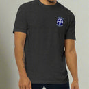 Charcoal t-shirt with 82nd airborne insignia and the text athletic alcoholics 