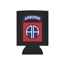Black can cooler with 82nd airborne logo 