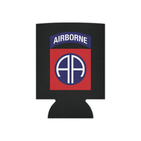 Black can cooler with 82nd airborne logo 