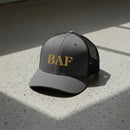 bagram airfield 'BAF' embroidered snapback trucker hat 