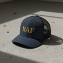 bagram airfield 'BAF' embroidered snapback trucker hat 
