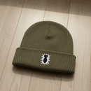 Ribbed knit beanie with EOD design